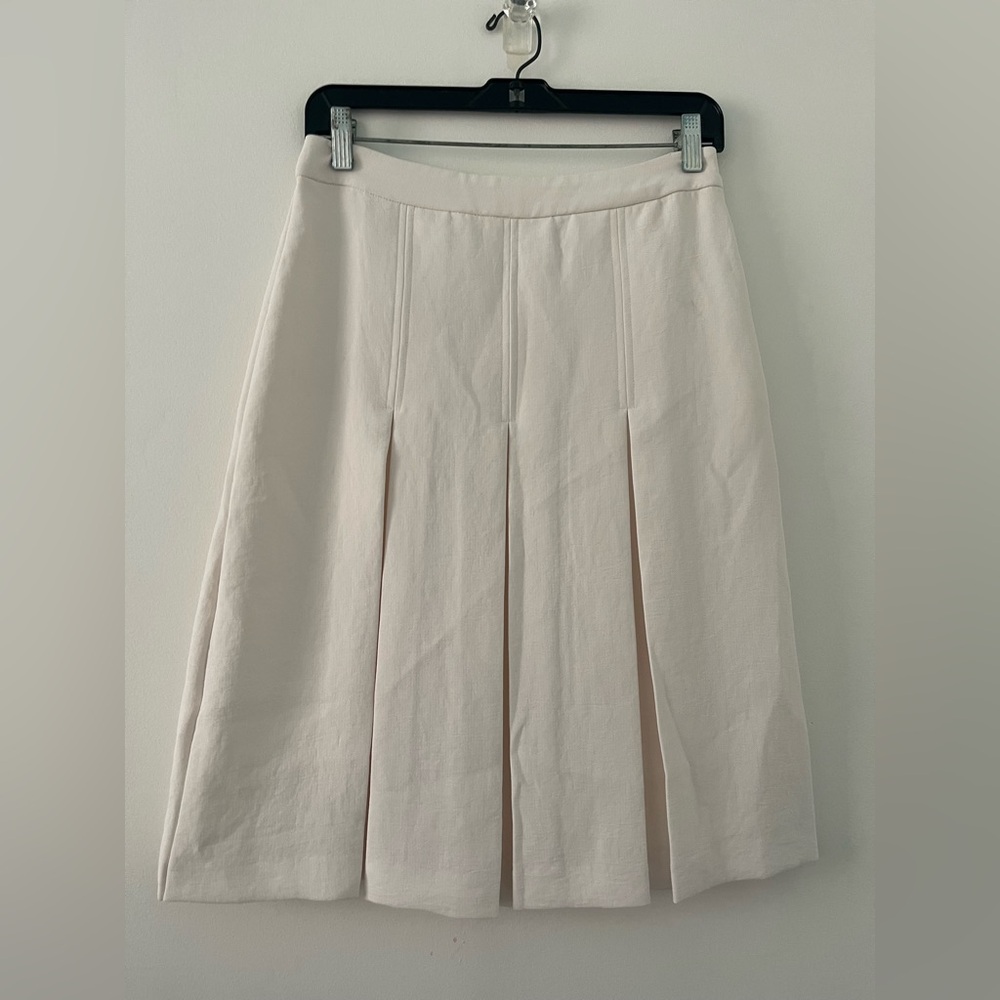 Wilfred White A-Line Pleated Midi Skirt